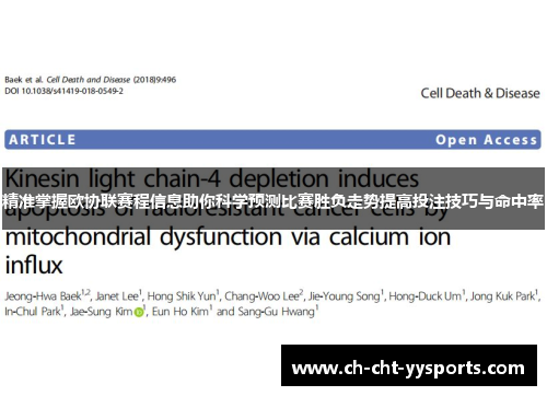 精准掌握欧协联赛程信息助你科学预测比赛胜负走势提高投注技巧与命中率